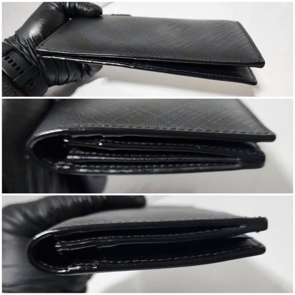 Authentic Burberry Cavendish Bi-Fold Long Wallet Navy Blue/Black - Picture 6 of 13